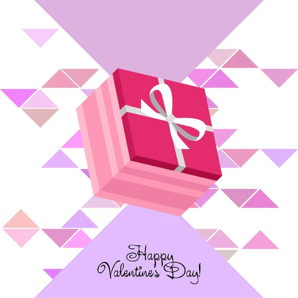 Día San Valentín Regalo Tarjeta Felicitación Vector Fondo — Archivo Imágenes Vectoriales