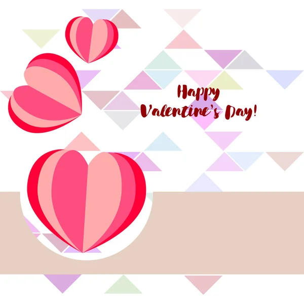 Día San Valentín Corazón Tarjeta Felicitación Vector Fondo — Vector de stock