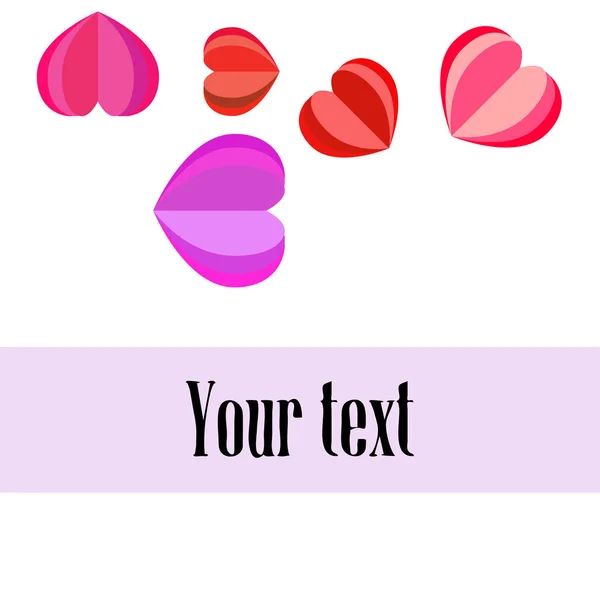 Valentine Day Heart Greeting Card Vector Background — Stock Vector