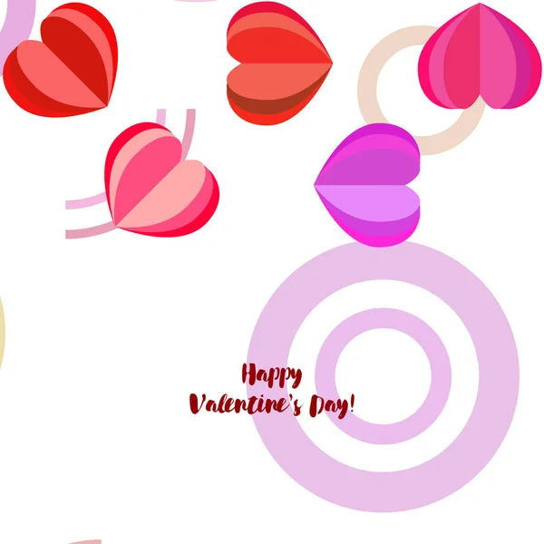 Día San Valentín Corazón Tarjeta Felicitación Vector Fondo — Archivo Imágenes Vectoriales