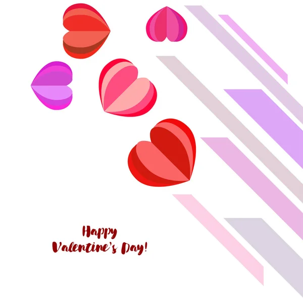 Día San Valentín Corazón Tarjeta Felicitación Vector Fondo — Archivo Imágenes Vectoriales