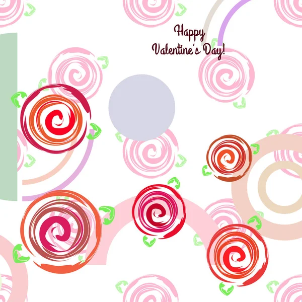 Aftelkalender Voor Valentijnsdag Roos Bloem Wenskaart Vector Achtergrond — Stockvector