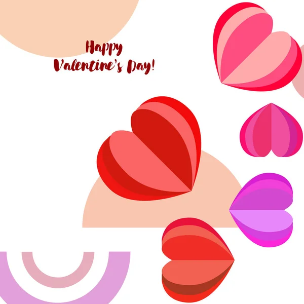 Saint Valentin Coeur Carte Vœux Fond Vectoriel — Image vectorielle