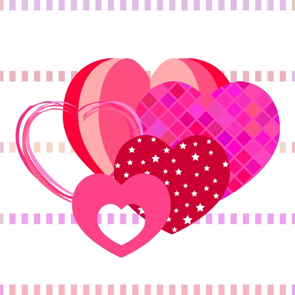 Día San Valentín Corazón Tarjeta Felicitación Vector Fondo — Archivo Imágenes Vectoriales