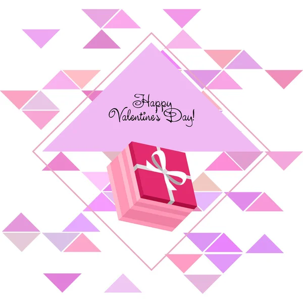 Día San Valentín Regalo Tarjeta Felicitación Vector Fondo — Vector de stock