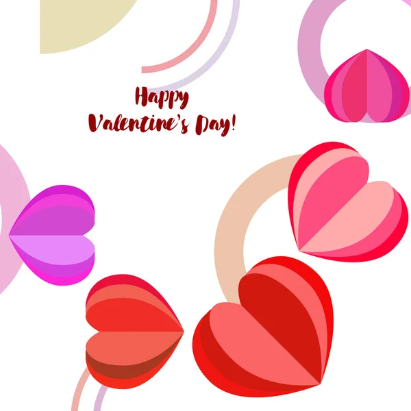 Día San Valentín Corazón Tarjeta Felicitación Vector Fondo — Vector de stock