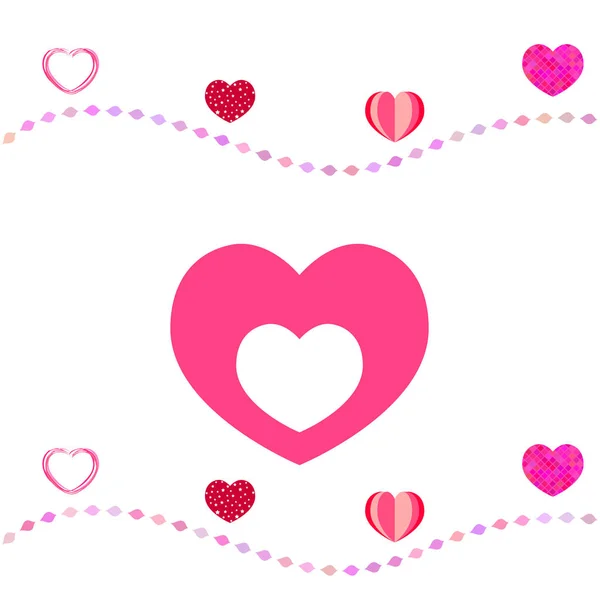 Dia Dos Namorados Coração Cartão Saudação Fundo Vetorial —  Vetores de Stock