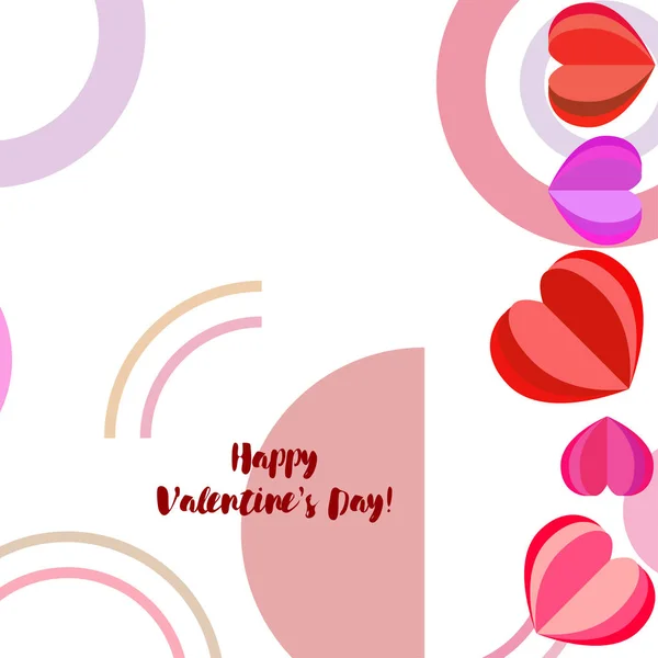 Valentine Day Heart Greeting Card Vector Background — Stock Vector