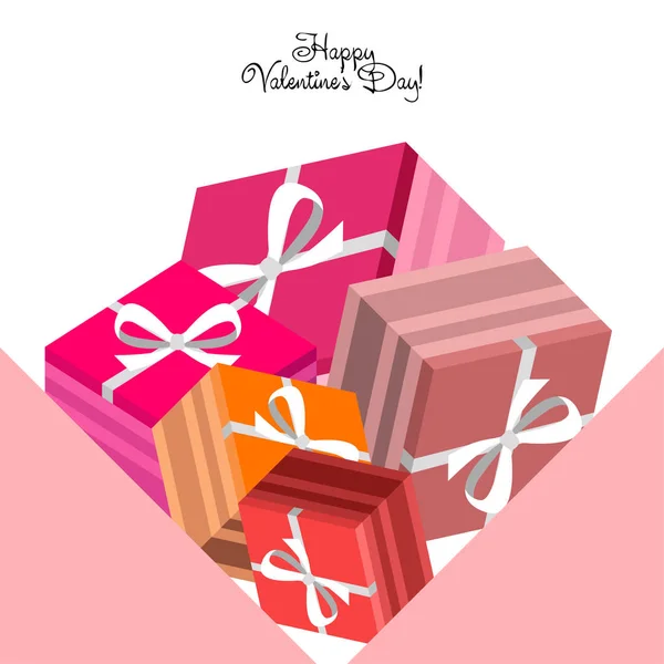 Valentine Day Geschenk Wenskaart Vector Achtergrond — Stockvector