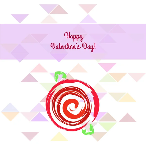 San Valentín Rosa Flor Tarjeta Felicitación Vector Fondo — Vector de stock