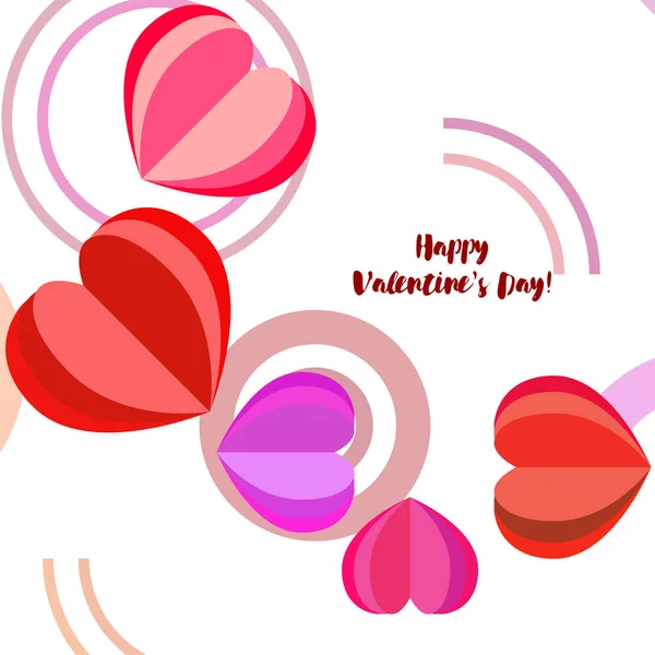 Día San Valentín Corazón Tarjeta Felicitación Vector Fondo — Archivo Imágenes Vectoriales