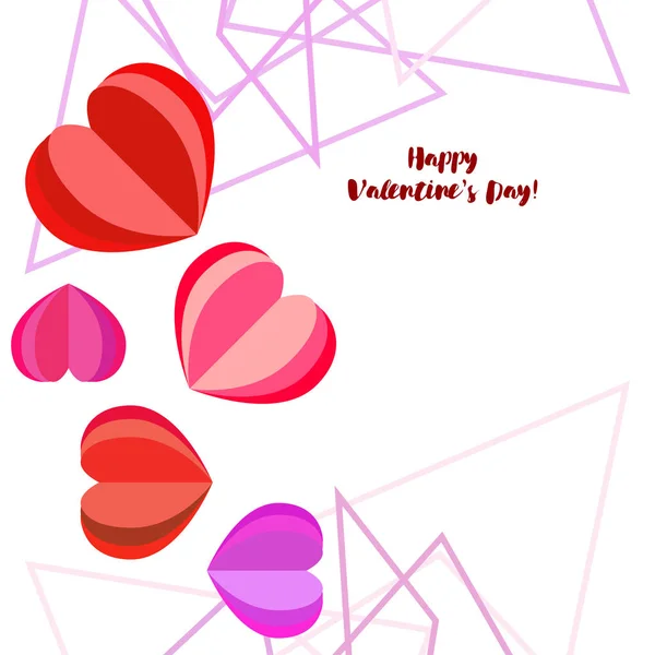 Saint Valentin Coeur Carte Vœux Fond Vectoriel — Image vectorielle