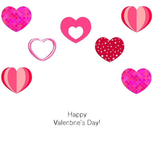 Día San Valentín Corazón Tarjeta Felicitación Vector Fondo — Archivo Imágenes Vectoriales