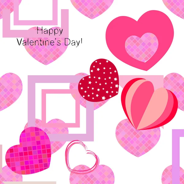 Día San Valentín Corazón Tarjeta Felicitación Vector Fondo — Archivo Imágenes Vectoriales