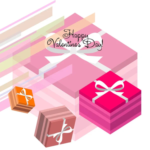 Valentine Day Gift Greeting Card Vector Background — Stock Vector