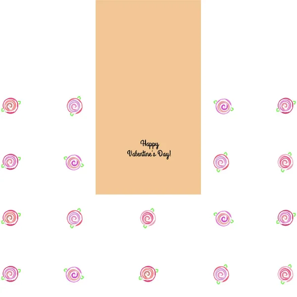 San Valentín Rosa Flor Tarjeta Felicitación Vector Fondo — Archivo Imágenes Vectoriales