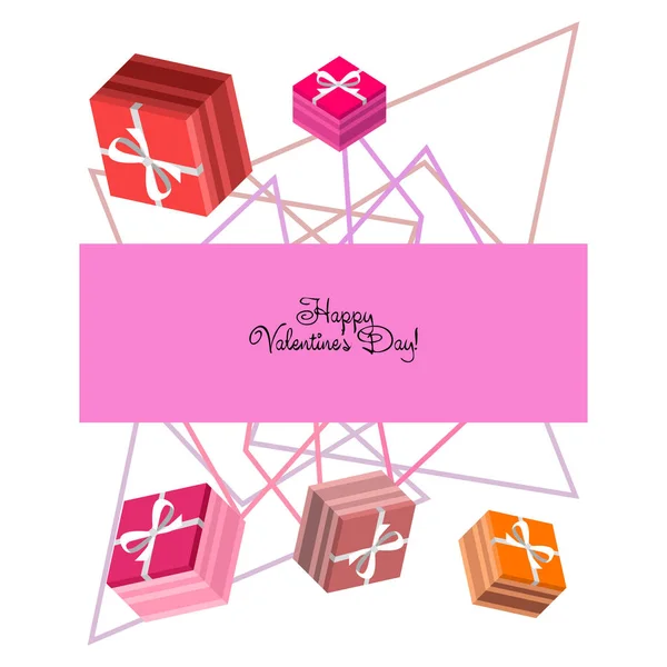 Valentine Day Geschenk Wenskaart Vector Achtergrond — Stockvector