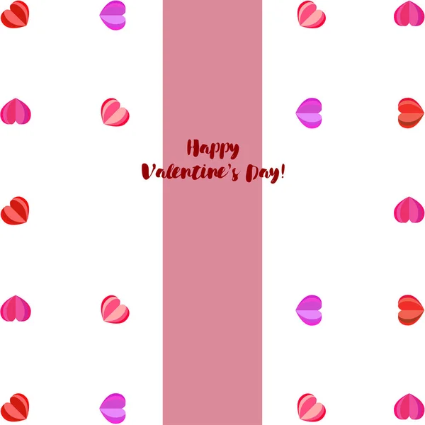 Valentine Day Heart Greeting Card Vector Background — Stock Vector