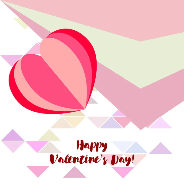 Día San Valentín Corazón Tarjeta Felicitación Vector Fondo — Vector de stock