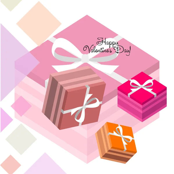 Valentine Day Geschenk Wenskaart Vector Achtergrond — Stockvector