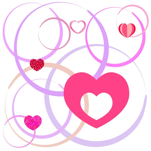Sevgililer Günü Kalp Tebrik Kartı Vektör Arka Plan — Stok Vektör