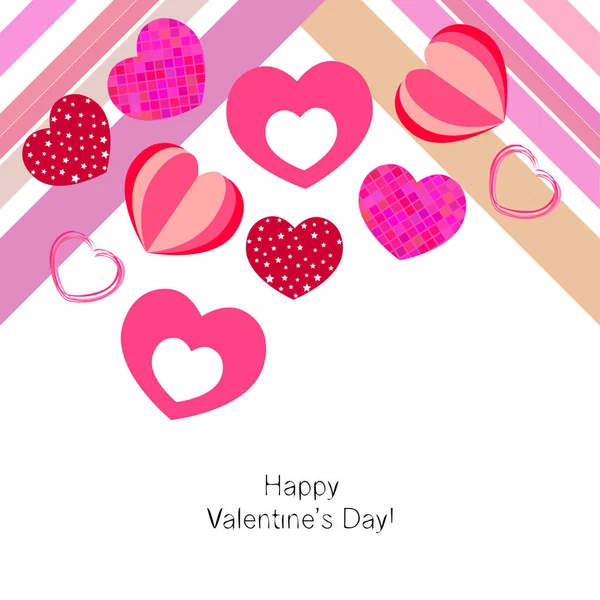 Dia Dos Namorados Coração Cartão Saudação Fundo Vetorial —  Vetores de Stock