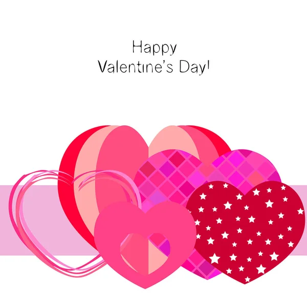 Día San Valentín Corazón Tarjeta Felicitación Vector Fondo — Archivo Imágenes Vectoriales