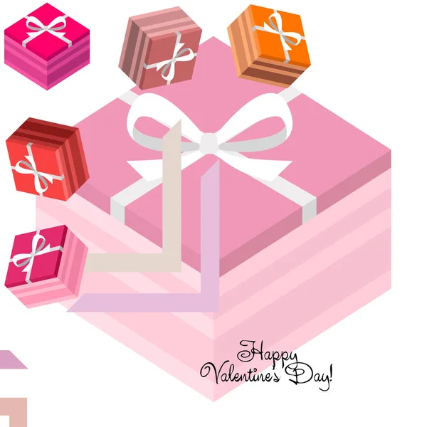 Valentine Day Gift Greeting Card Vector Background — Stock Vector