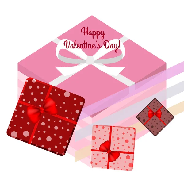 Valentine Day Geschenk Wenskaart Vector Achtergrond — Stockvector