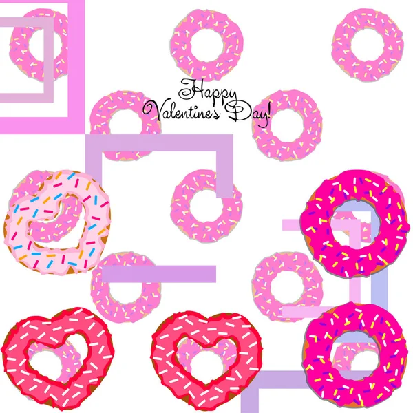 Sevgililer günü, kalp poğaça, tebrik kartı, vektör arka plan