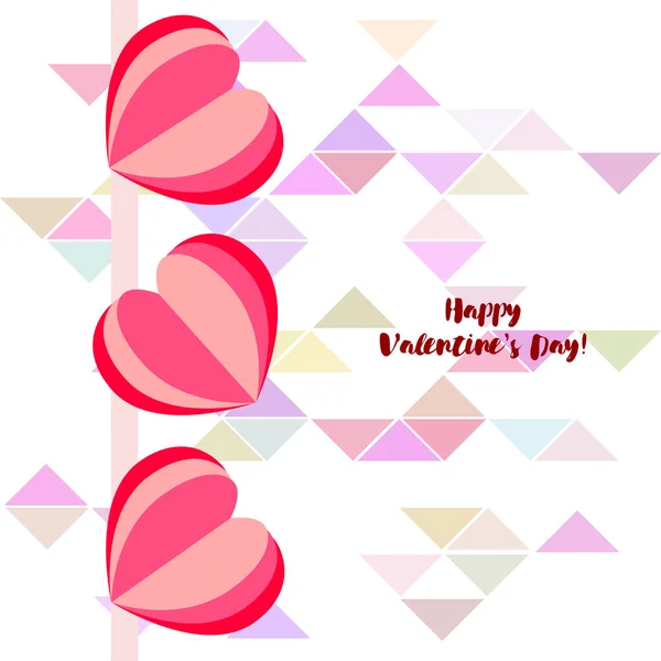 Día San Valentín Corazón Tarjeta Felicitación Vector Fondo — Vector de stock