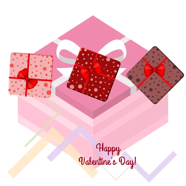 Valentine Day Gift Greeting Card Vector Background — Stock Vector