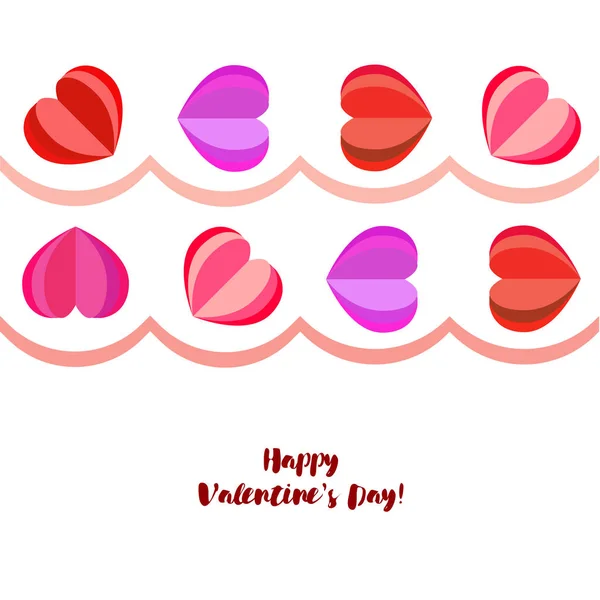 Saint Valentin Coeur Carte Vœux Fond Vectoriel — Image vectorielle