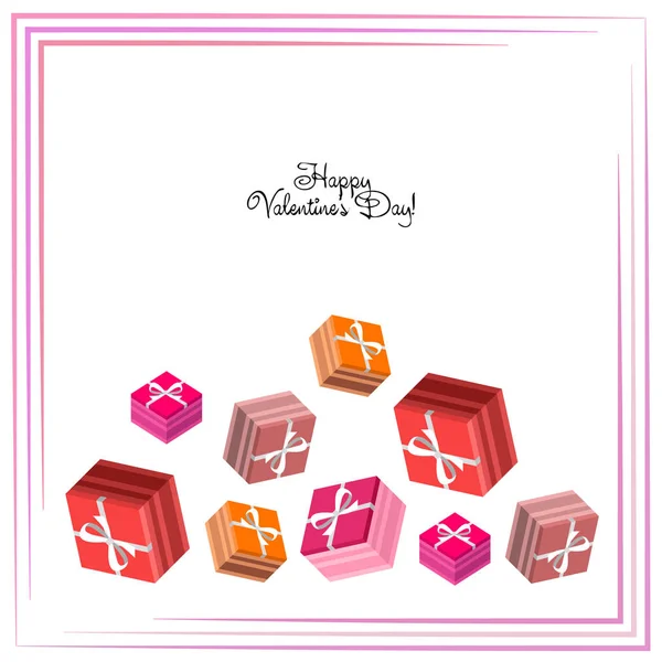 Valentine Day Geschenk Wenskaart Vector Achtergrond — Stockvector