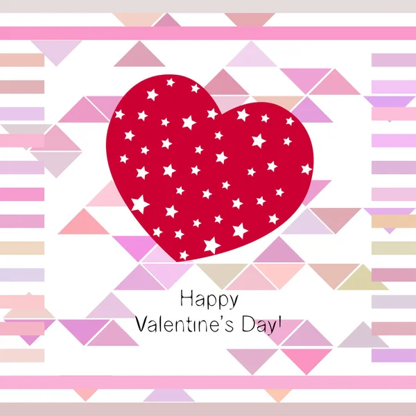 Día San Valentín Corazón Tarjeta Felicitación Vector Fondo — Vector de stock