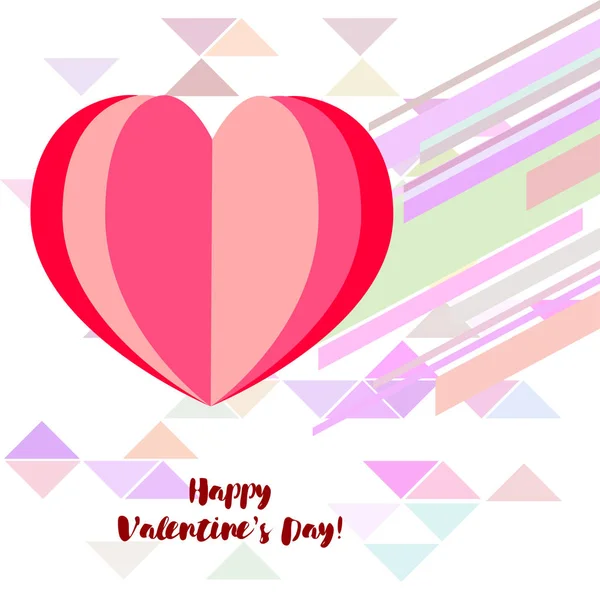 Día San Valentín Corazón Tarjeta Felicitación Vector Fondo — Vector de stock