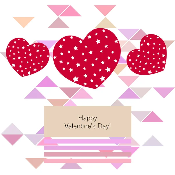 Día San Valentín Corazón Tarjeta Felicitación Vector Fondo — Vector de stock