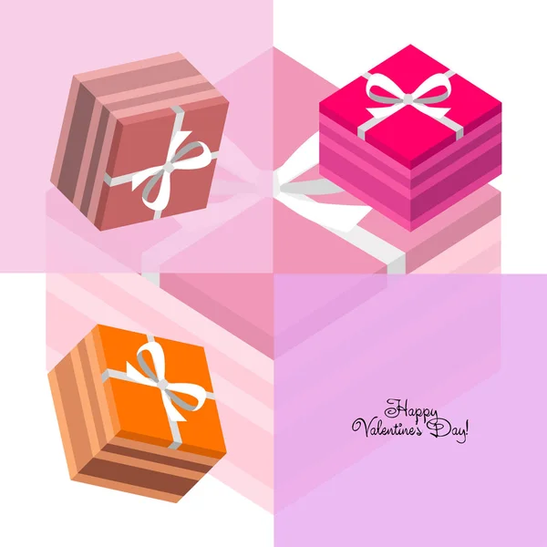 Valentine Day Geschenk Wenskaart Vector Achtergrond — Stockvector