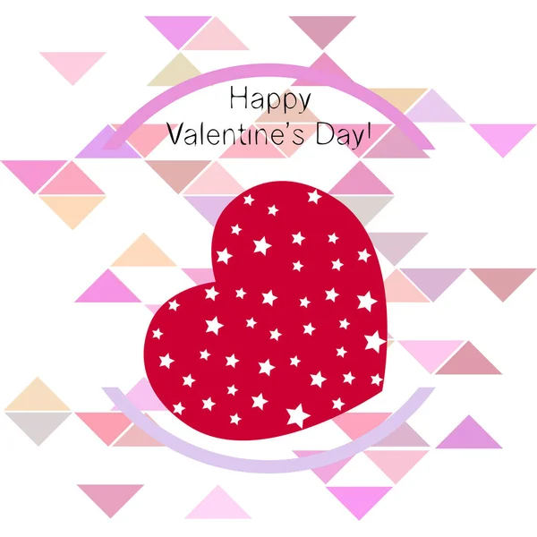 Día San Valentín Corazón Tarjeta Felicitación Vector Fondo — Vector de stock