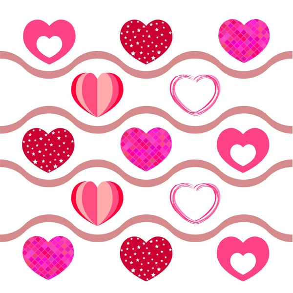 Valentine Day Heart Greeting Card Vector Background — Stock Vector