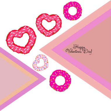 Sevgililer günü, kalp poğaça, tebrik kartı, vektör arka plan