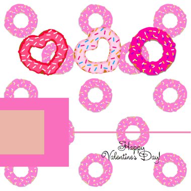 Sevgililer günü, kalp poğaça, tebrik kartı, vektör arka plan