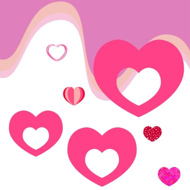 Sevgililer günü, kalp, tebrik kartı, vektör arka plan