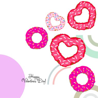 Sevgililer günü, kalp poğaça, tebrik kartı, vektör arka plan