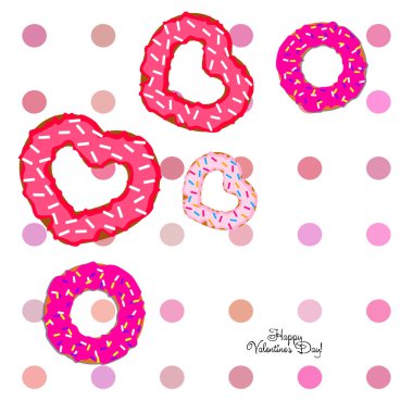 Sevgililer günü, kalp poğaça, tebrik kartı, vektör arka plan