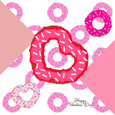 Sevgililer günü, kalp poğaça, tebrik kartı, vektör arka plan