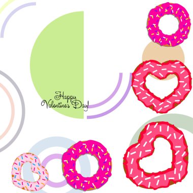 Sevgililer günü, kalp poğaça, tebrik kartı, vektör arka plan