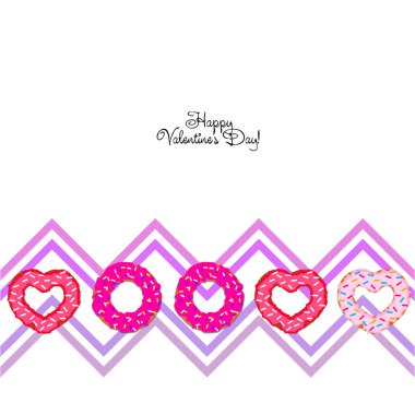 Sevgililer günü, kalp poğaça, tebrik kartı, vektör arka plan