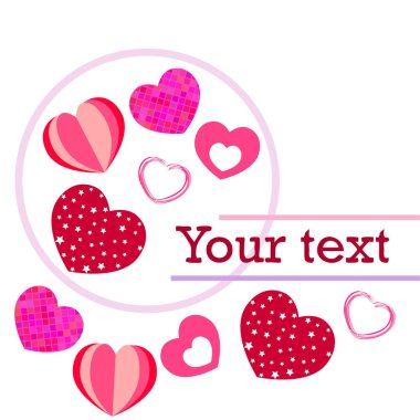 Sevgililer günü, kalp, tebrik kartı, vektör arka plan