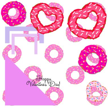 Sevgililer günü, kalp poğaça, tebrik kartı, vektör arka plan